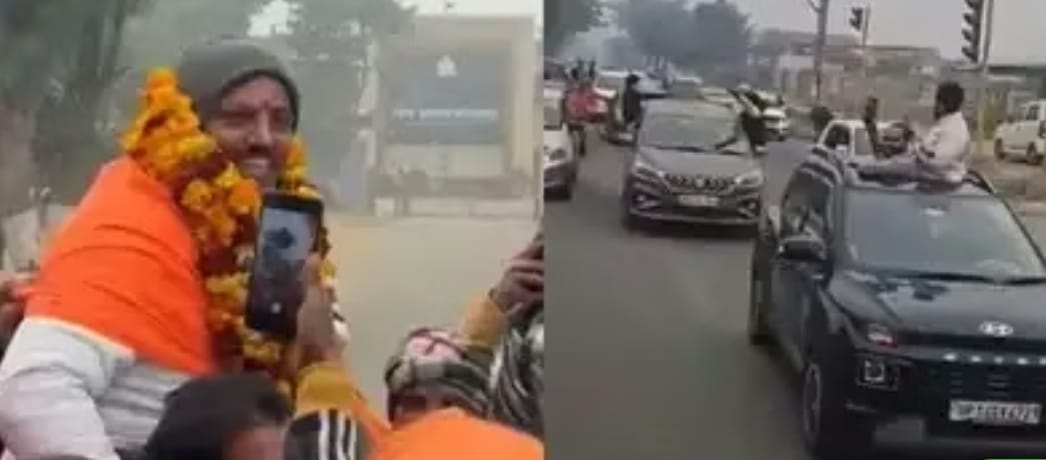 जेल से बाहर आते ही पिंकी चौधरी का शक्ति प्रदर्शन, समर्थकों के काफिले से गाजियाबाद की सड़कें जाम