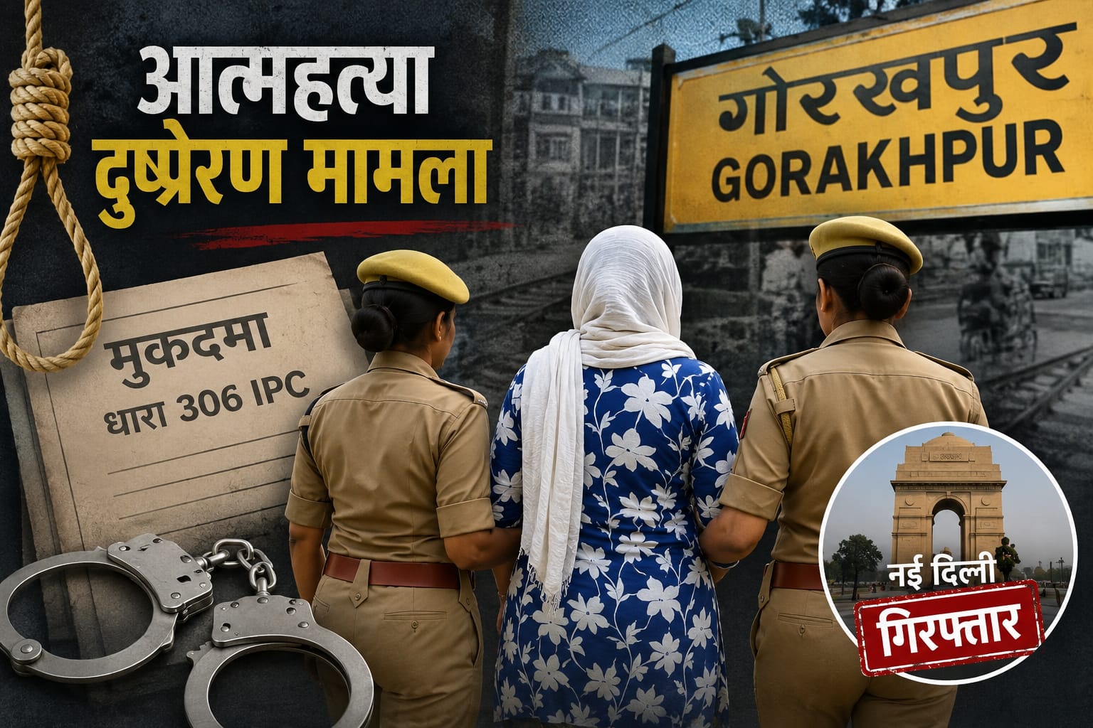 गोरखपुर पुलिस की बड़ी कार्रवाई, दिल्ली से दबोची गई पच्चीस हजार की इनामिया महिला, जानिए पूरा मामला