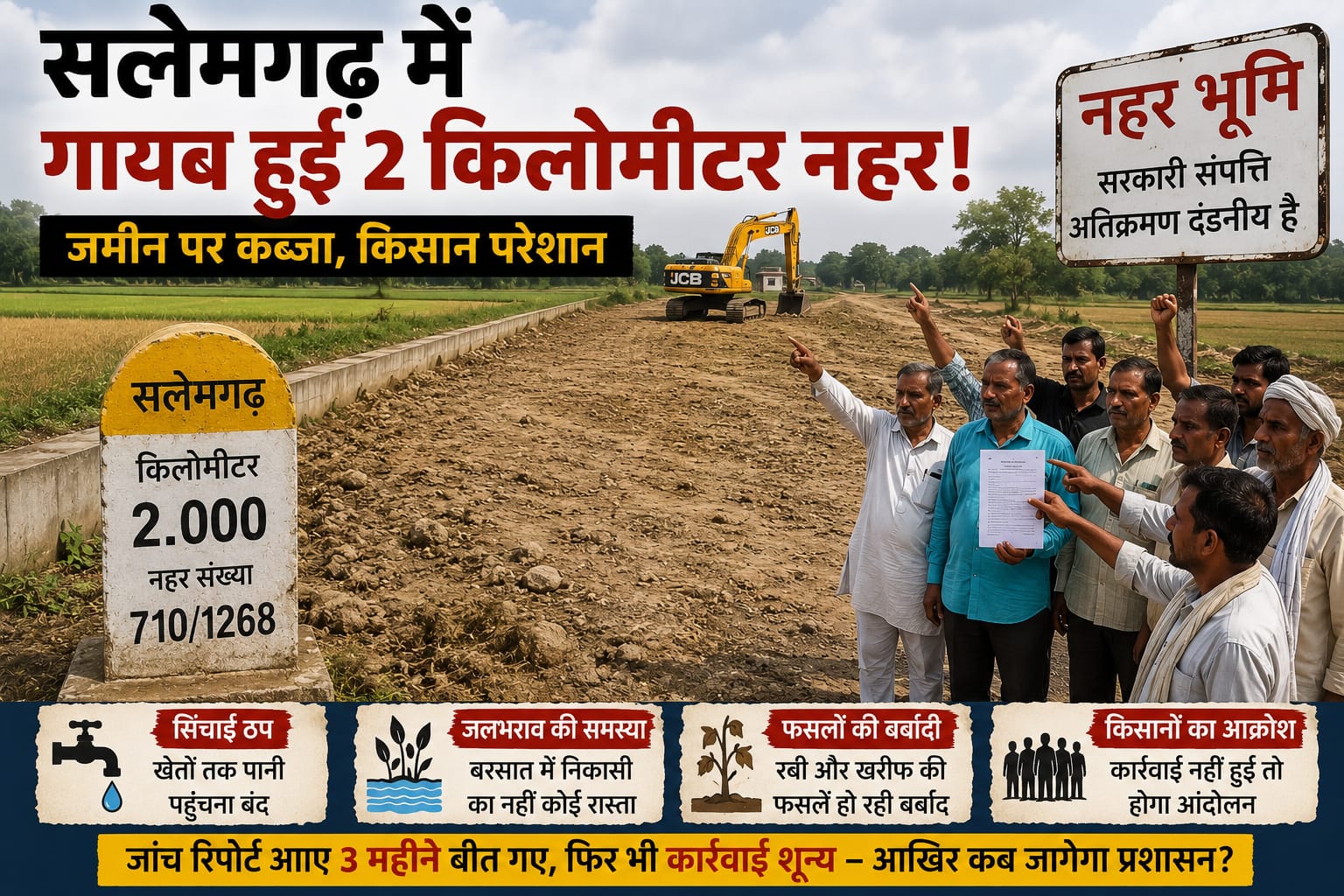 सिर्फ कागज ही नहीं जमीन से भी गायब हो गई नहर, जानिए कुशीनगर का यह बड़ा खेल, विभागीय रिपोर्ट के बाद भी कार्रवाई शून्य