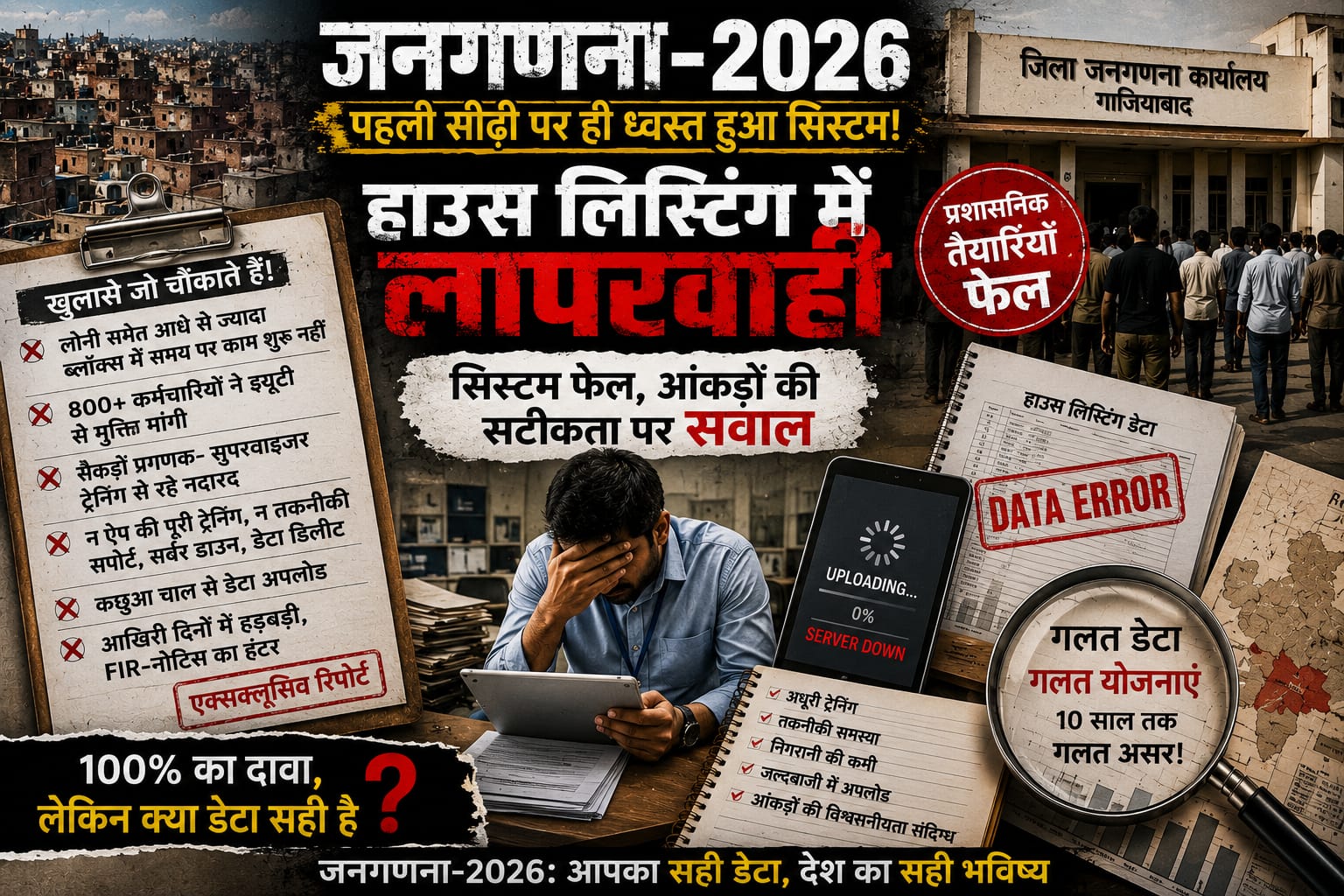 जनगणना का महाअभियान या प्रशासनिक अव्यवस्था? गाजियाबाद मॉडल पर उठे तीखे सवाल