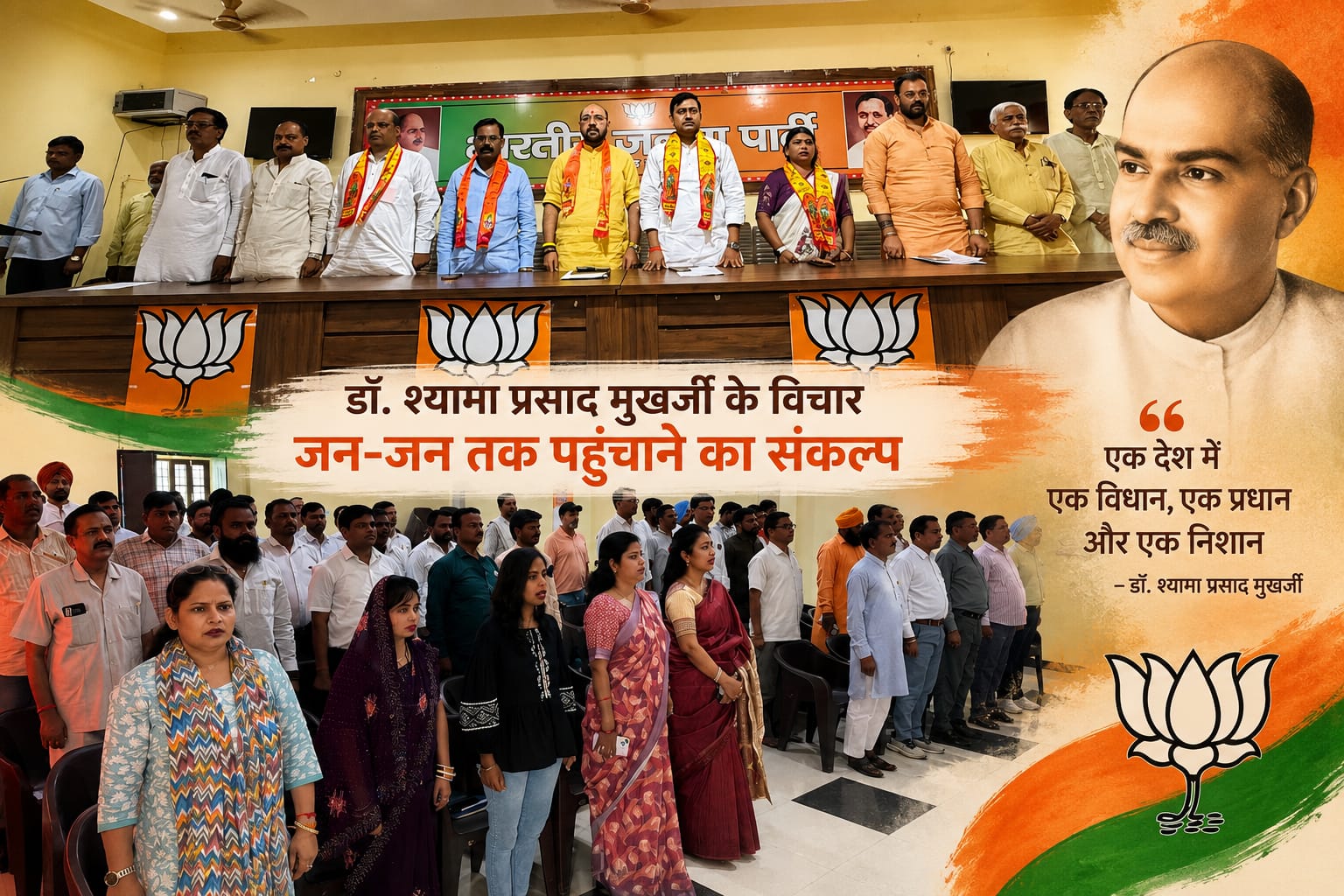 डॉ. श्यामा प्रसाद मुखर्जी के विचार जन-जन तक पहुंचाने का संकल्प, रामपुर भाजपा जिला कार्यालय पर रणनीति बैठक