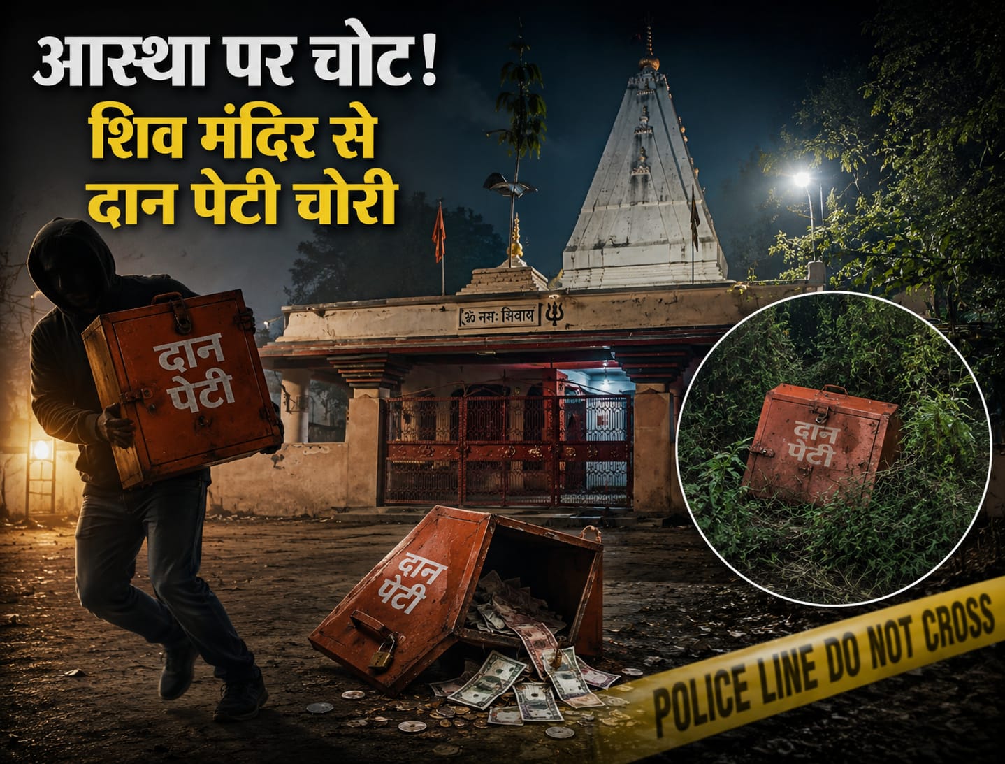 Kushinagar: प्राचीन शिव मंदिर की दानपेटी उठाकर ले गए चोर, नकदी निकाल झाड़ियों में फेंकी, श्रद्धालुओं में भारी आक्रोश