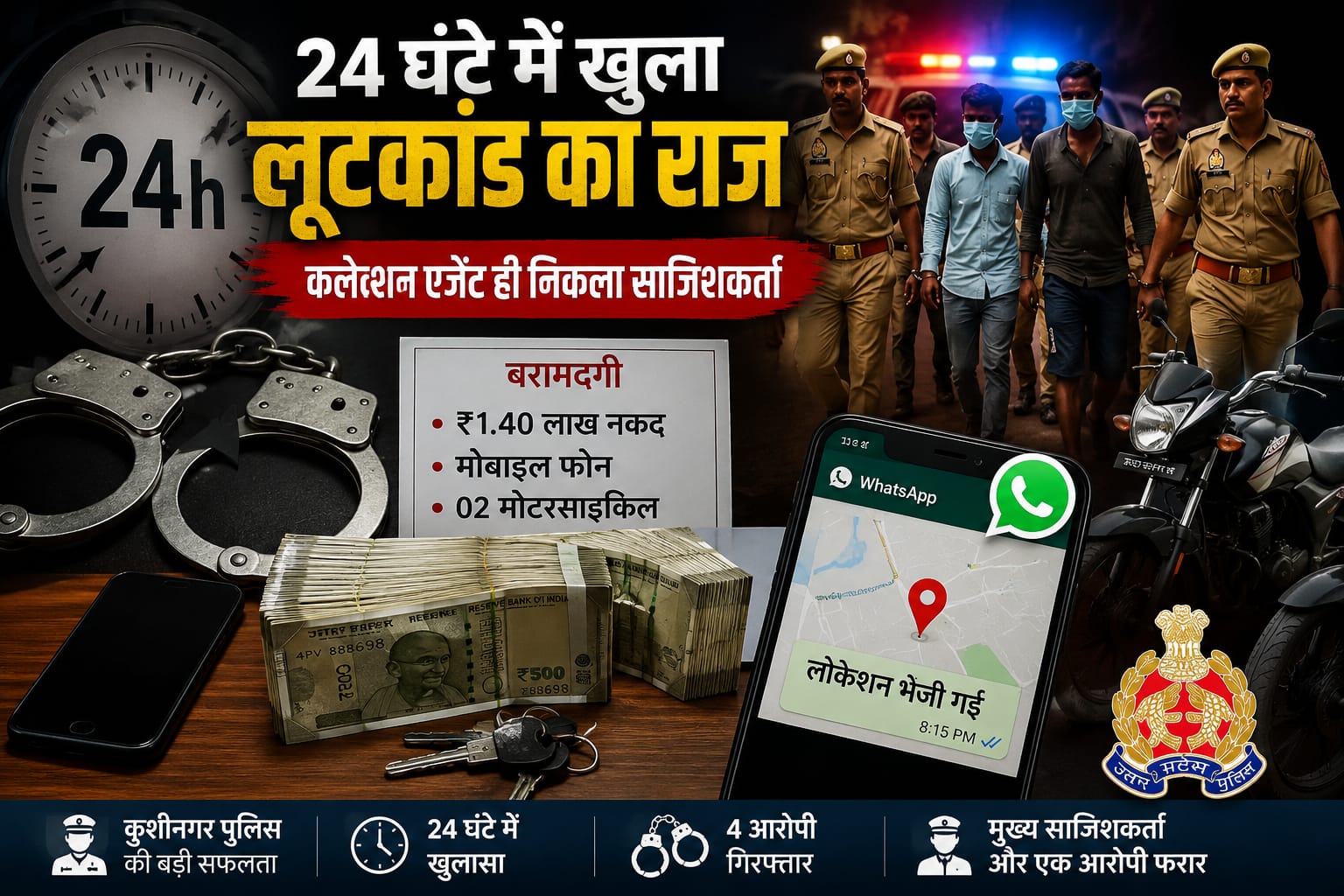 कुशीनगर पुलिस का बड़ा एक्शन, लूट का ‘पीड़ित’ ही निकला गुनहगार, जांच में चौंकाने वाला खुलासा
