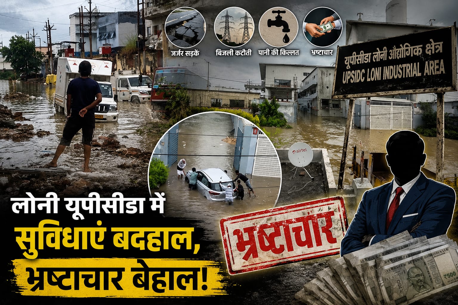 सीएम के निवेश अभियान को झटका? लोनी यूपीसीडा पर भ्रष्टाचार और बदहाल सुविधाओं के गंभीर आरोप