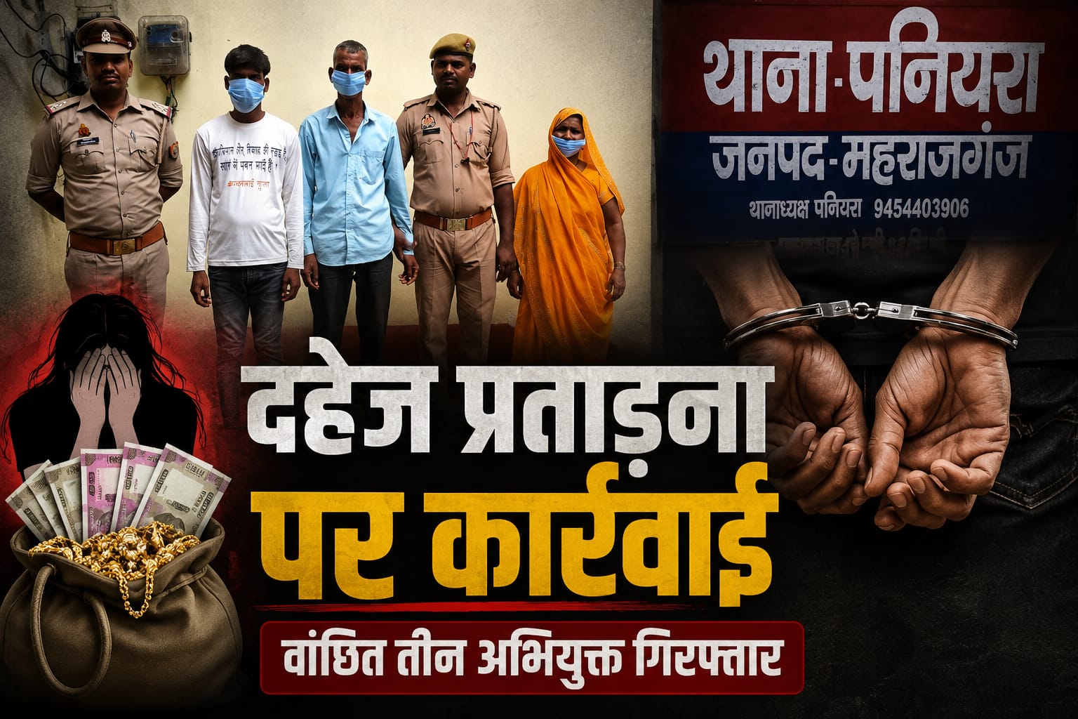 Maharajganj: दहेज प्रताड़ना के आरोपियों पर पुलिस का शिकंजा, एक ही परिवार के तीन सदस्य गिरफ्तार, जानिए पूरा अपडेट