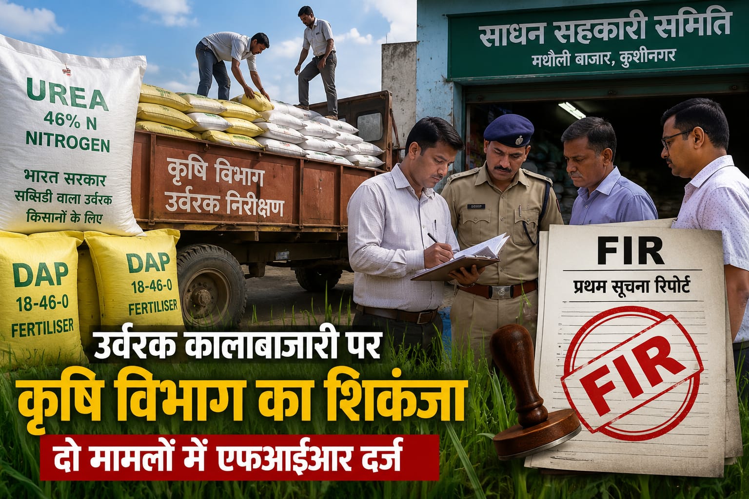 किसानों के हक पर डाका डालने वालों पर सख्त कार्रवाई, उर्वरक स्टॉक में मिली भारी गड़बड़ी, मुकदमा दर्ज